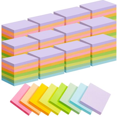 Seajan 200 Pads Mini Sticky Notes 1.5 x 2 Inch Small Self Stick Pad Bulk Tiny Pads Paper Note Pads Bright Colors Memo for Office Home