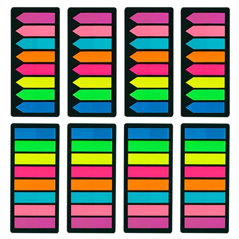 Neon Page Markers Colored - 1280Pcs Index Tabs Including 2 Designs, 8 Bright Colors - Arrow Flag Bookmarks&iuml;&frac14;&OElig;Sticky Notes for Reading&iuml;&frac14;&OElig;Studying&iuml;&frac14;&OElig;Office&iuml;&frac14;&OElig;School&iuml;&frac14;&OElig;Sticks Securely, Removes Cleanly