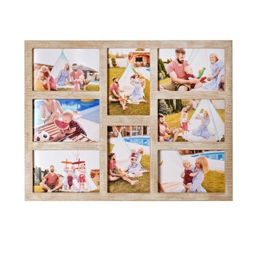 MONT PLEASANT 4x6 Collage Picture Frame Family Photos Display - 8 Openings Collage Picture Frame for Wall for Tabletop Stand Brown Farmhouse Picture Frames Set for Home Decor Family Gifts