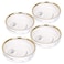 VanEnjoy 3.5 inches Marble Porcelain Side Dish Bowl Seasoning Dishes Soy Dipping Sauce Dishes-Set of 4, White with Gold Rim