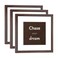 DEKWINN 12x12 Walnut Picture Frame Set of 3 for Pictures 8x8 with Mat or 12x12 Without Mat,Wall or Tabletop Gallery Photo Frames with Real Glass