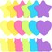 540 Pieces Heart Star Shaped Sticky Notes Colorful Fun Sticky Notes for Kids Cute Adhesive Cat Sticky Notes for Reminders Take Notes Messages Home School Office (Heart, Star, Cat Style)