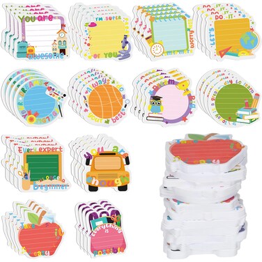 Cholemy 960 Sheets Cute Inspirational Sticky Notes Fun Teacher Sticky Notepad Bulk Assorted Shaped Self Stick Note Pads Writing Memo Pad for Students Kids Teens Office Home School Classroom Gifts