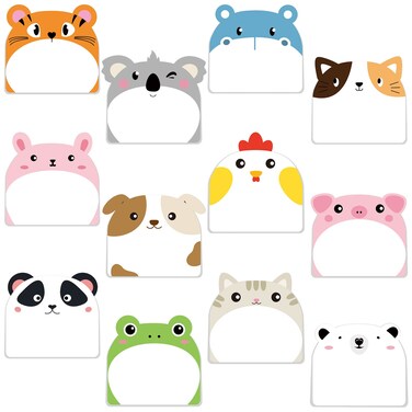 48 Pads Cute Sticky Notes Animal Cartoon Sticky Kawaii Sticky Notes Fun Sticky Notes Cute Notepads Animal Shaped Sticky Note Pads Self Stick Memo Pad for Office Home Kids Students Roommates Tab Gifts