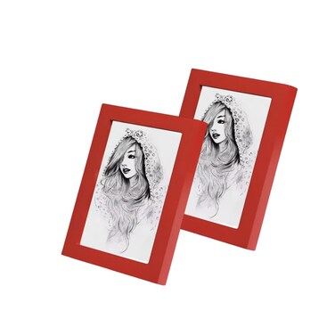 Red 4x6 Picture Frame Bulk (set of 2 Pack) - Rustic Farmhouse Decor Wooden Frame -Picture Frames 4x6 Photo Frames,Wall Gallery Photo Frame for Tabletop and Wall Display
