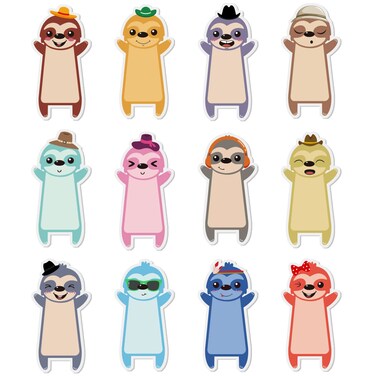 Chinco 720 Sheets Cute Sloth Sticky Notes Sloth Gifts for Women 12 Styles Funny Sloth Note Pads Self Stick Cartoon Sticky Note Pad with Belly Memo Notes Stationery for Student Children Office Supplies