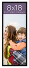 8x18 Frame Black Real Wood Picture Frame Width 0.75 Inches   Interior Frame Depth 0.5 Inches   Black Mid Century Photo Frame Complete with UV Acrylic, Foam Board Backing &amp; Hanging Hardware