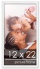 Poster Palooza 12x22 Frame White Solid Pine Wood Picture Frame   UV Acrylic, Foam Board Backing &amp; Hanging Hardware