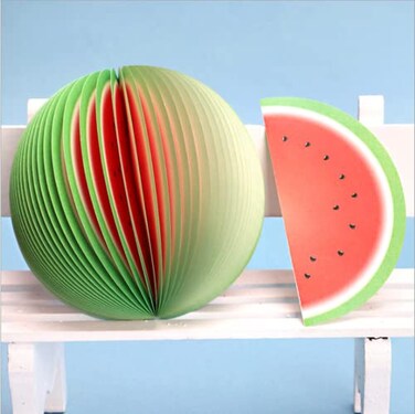 Cafurty 2 PCS Watermelon-Shaped Cute Memo Pad Set, 3D Fruit Shape Non-Sticky Memo Notes, Creative Practical Three-Dimensional Table Decoration Post Notepads, Office Decorations Office Supplies