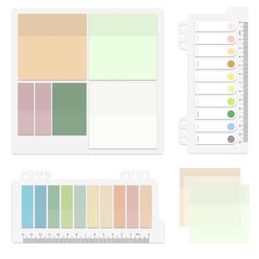 700 Sheets Transparent Sticky Notes, Self-Adhesive Clear Sticky Notes Tabs, Waterproof Translucent Sticky Notes with Colored Index Tabs for Book Markers Office &amp; School Study Supplies