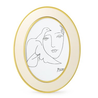SWTHONY Oval 5 x 7 Picture Frames, Gold Modern 5 by 7 Photo Frame with High Definition Glass Front