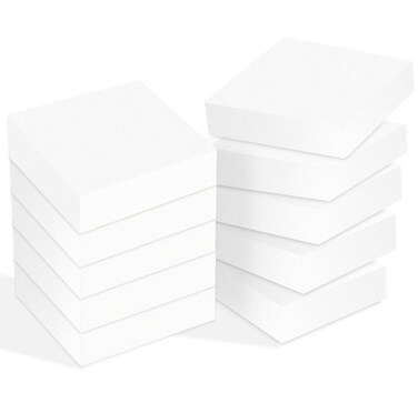 Agoer 10 Pads White Sticky Notes,3 x 3 Inch Self-Stick Notes Pads,100 Sheets/Pad Super Sticking Power Memo Post Stickies,1000 Sheets Total High Stickiness Square Sticky Notes for Office,Study,Home