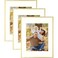 Mat Board Center, 11x14 Aluminum Picture Frames, Set of 3 - Displays 8x10 Artwork with Mat - Gold Frame with Real Glass Front - Perfect for Creating a Gallery Wall for Art Prints, Posters