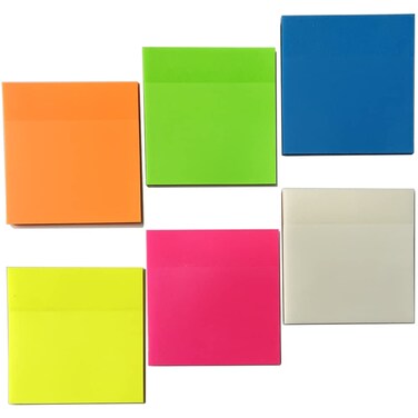 6 Pack Transparent Sticky Notes 3 x 3 inch Memo Pad Colorful Note Pads Writable Memo Waterproof Self-Adhesive for Reminder Planner Message School