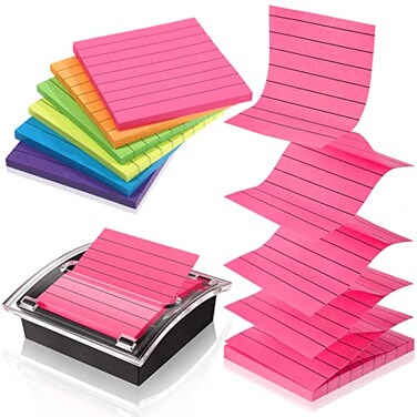 Demissle 8 Pack Sticky Note Dispenser Pop Note Dispenser Set 3x3 Clear Top Black Base Pop up Dispenser Sticky Note Holder Container Sticky Notes 6 Pop Sticky Note and Adhesive for School