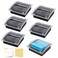 6 Pcs Pop Up Sticky Note Dispenser Sticky Note Holder Pop Up Note Dispenser Transparent Top for 3 x 3 Inch Sticky Notes School Office Home Store Black Base Clear Top