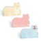 Cat Shaped Sticky Note Pad Assortment / 4&quot; x 3&quot; Modern Sticky Notes/Set of Three Feline Sticky Note Pad Designs/Made in USA