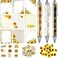 82 Pcs Sunflower Theme Office Supplies for Women Men Include 50 Sunflower Stickers 20 Sunflower Push Pins 3 Sunflower Pattern Retractable Pen 9 Sunflower Sticky Note Pads for Offices Schools