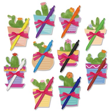 Eaasty 30 Pcs/10 Sets Cactus Sticky Notes with Cactus Pen Cute Cactus Notepads Set Cute Succulent Note Pad Fun Cactus Gifts Cacti Notepads Self Adhesive Note Pads for Office Stationery School Supply