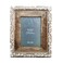 NIKKY HOME Hand Carved Floral Picture Frame 5x7 Rustic Boho Style Mango Wood Design with White Distressed Finish, Dark Wood Color