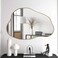 POZINO Gold Irregular Mirror, Cloud Shaped Mirror, Asymmetrical Wall Mirror, Unique Modern Mirror for Living Room Bathroom Bedroom Entryway, 30"x20.5