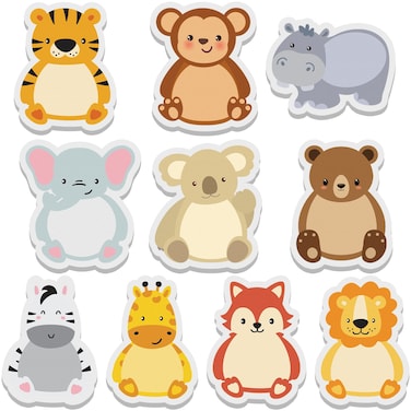 30 Sets Cartoon Animal Sticky Notes Cute Cartoon Memo Page Markers Flags in Different Shapes for Home, School and Office, 10 Styles (Lovely Style)