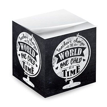 Inspirational Teacher Sticky Note Cube / 600 Sheets / 2.75" Memo Block Printed on 4 Sides/Educator Empowering Messages/Made in USA