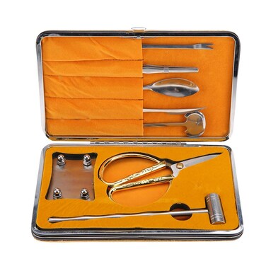 HURRISE 8Pcs Crab Crackers,Crab Leg Cracker Tool,Lobster Crackers,Seafood Preparation Opener Set Crab Shrimp Cleaner Hammer Spoon Shaving Scissors Axe Fork Tweezers Little Chopping Block