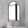 Dewfig Wall Mounted Mirror, 20"x30" Arched Wall Bathroom Mirror, Black Vanity Wall Mirror with Metal Frame, Modern &amp; Contemporary Arch Top Wall Mirror for Bedroom, Entryway, Living Room, Black