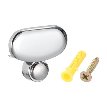 HARFINGTON Mirror Clip, for 3-5mm Thick Wall-Mounted Floating Glass Mirror Clip Bracket Holder for Frameless Mirror Walls Fixed Fitting (37mm Silver)