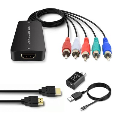 Dingsun HDMI to Component Converter HDMI to YPbPr Component RGB + R/L Audio Adapter Support 720/1080P, HDMI Converter for Apple TV, PS3/PS4, WII, Xbox, Fire Stick, Roku, DVD Players ect.