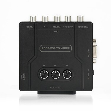 RGBS/SCART/VGA to YPBPR Component Converter - Supports R/G/B Single Channel Color Adjustment, Plug &amp; Play Video Game Adapter with No Lag, for Game Console