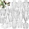 20 Pcs Glass Bud Vase Set Small Vases for Flowers Vintage Flower Vase in Bulk Cute Glass Vases for Centerpieces Rustic Decorative Glass Vase for Wedding Table Home Christmas Decoration (Clear)