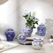 Hushee Set of 4 Small Blue and White Vase Porcelain Vases Blue Chinoiserie Decor Porcelain Ginger Jars for Home Decor Chinoiserie Vase for Bedroom Living Room Console Table Accent Shelf Tabletop Decor