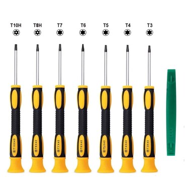 8 Piece Torx Screwdriver Set, Fixinus T3 T4 T5 T6 T7 T8 T10 Precision Magnetic Torx Screwdriver with Pry Tool Compatible with PS5 PS4 PS3 Xbox One Xbox 360 PC
