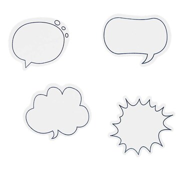 Pcxino 24Pads 720sheets Thought Cloud Sticky Notes,Talking Bubble Shape,Self-Stick Notes for Students,Home Office School