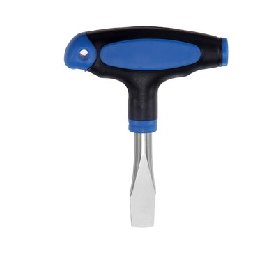 HARFINGTON T Handle 12mm Flat Head Screwdriver Easy to Use Ergonomic Handle Flat Head Slotted Screwdriver with Plastic Handle for Film Sets, Blue Black