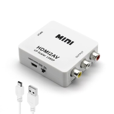 Sorthol HDMI to RCA Converter, 1080p HDMI to AV Converter Mini HDMI to 3RCA CVBs Composite Video Audio Adapter for TV/PS3/VHS/VCR/DVD/PC/Blu-Ray DVD