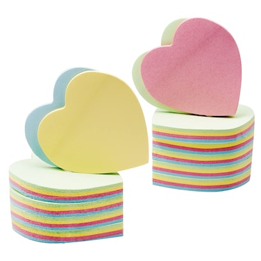Lystaii 1000 Sheets Heart Shape Sticky Notes 2.9 in x 2.8 in Mixed Bright Colorful Sticky Pad Sticky Memo Post Memo Note Self Stick Notes Self-Sticky Note Pads Cute for Office Home School Student