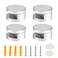 UFURMATE Mirror Mounting Clips, 4Pcs Copper Bathroom Mirror Supports Round Shape Wall-Mounted Mirrors Bracket Heavy Duty Dresser Mirror Fixed Clips for 5-10mm Thick Frameless Mirror