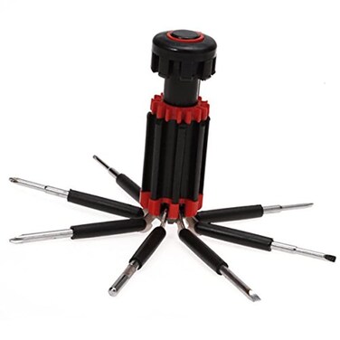 SagaSave Multifunctional 8 in 1 Screwdriver Set with 6 LED Flashlight Light Portable Heavy Duty Repair Tools