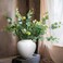 GeLive White Ceramic Vase Table Centerpiece Vase Round Moon Jar Vase Jingdezhen Handmade Pottery Vase Waterproof Fresh Dried Flower Vase Glossy Finish Home Decor Kitchen Utensil Holder