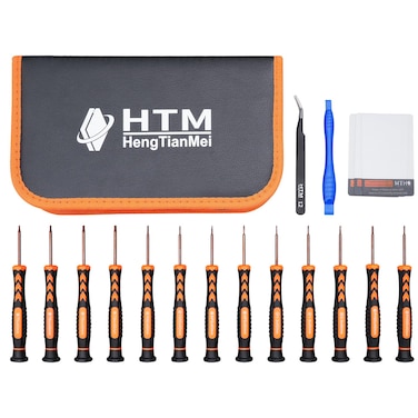HengTianMei 18-Piece S2 Precision Screwdriver Set with Case- Torx, Phillips, Flat Head, Triangle, Hex, Micro Magnetic Screwdriver Repair Tool Kit for Computer, Phone, PC, Laptop, Eyeglass, Xbox