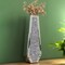 SHYFOY 24&quot; Floor Vase Crushed Diamond Mirrored Vase Silver Tall Vases for Decor Living Room Floor, Bling Crystal Glass Floor Vase for Pampas Grass Home Decor