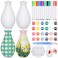 Singhoow 4 Set Paint Your Own Porcelain Vases Paint Vase Art Craft Project White Ceramic Vases Painting Kit for Adults Porcelain Vase Decorating Kit with Art Supplies DIY Craft Home Decor (Stylish)