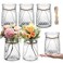 Bokon 6 Pcs Plastic Vases Bulk for Centerpieces Table, 6.3 in Bud Vases in Bulk, Mini Clear Vase for Flower with Rope Design and Plant Containers for Wedding Dinning Home Decoration (Clear)