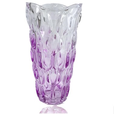 Eastern Rock Unbreakable Flower Glass Vase 3.5lb 9.5inch Sparkle vase Bohemian Style, for Centerpieces,Kitchen,Office, Living Room,Wedding,Perfect Home Decor Glass Vase (Gradient Light Purple)