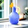 2.2lb Heavy Vase,Blue Glass Vase for Home Decor,Glass Flower Vases for Decorations 8.5" H Unique Vase Centerpieces,Art Vase for Decor