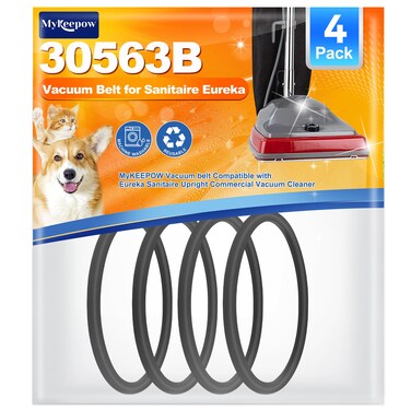 4 Pack Vacuum Belts for Sanitaire Commercial Upright SC679, Round Belt for Eureka Vacuum Cleaner,Replace Parts 30563B, 30563A