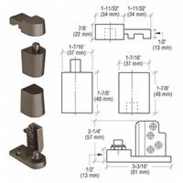 CRL Dark Bronze Offset Left Hand 0P70 Series Kawneer Type Pivot Set by CR Laurence